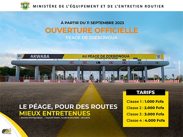 MISE EN SERVICE DU POSTE A PEAGE DE DJEBONOUA