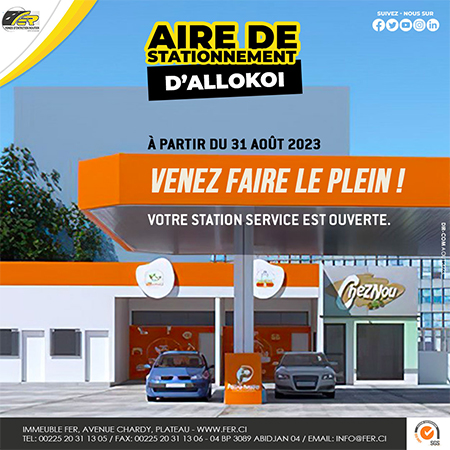 OUVERTURE OFFICIELLE D'UNE STATION-SERVICE SUR L'AIRE DE STATIONNEMENT D'ALLOKOI